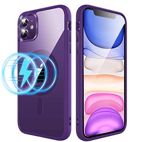 Garegce für iPhone 11 Hülle Kompatibel mit MagSafe, Durchsichtig Rückseite Ultra Dünn Magnetisch Handyhülle iPhone 11 Case Stoßfest Kratzfest Lihutzhülle - 6,1 Zoll - Lila Garegce für iPhone 11 Hülle Kompatibel mit MagSafe, Durchsichtig Rückseite Ultra Dünn Magnetisch Handyhülle iPhone 11 Case Stoßfest Kratzfest Lihutzhülle - 6,1 Zoll - Lila von Garegce