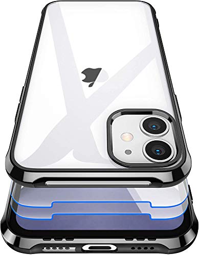 Garegce für iPhone 11 Hülle und Panzerglas 2 Stück, Handyhülle iPhone 11 Transparent Silikon Stoßfest Bumper Schutzhülle, Kratzfest Weiche Case für iPhone 11-6.1 Zoll - Schwarz von Garegce