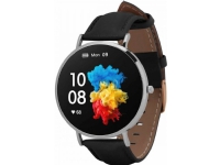 Garett Verona Smartwatch, Silbernes Gehäuse mit schwarzem Lederband Garett Verona Smartwatch, Silbernes Gehäuse mit schwarzem Lederband von Garett
