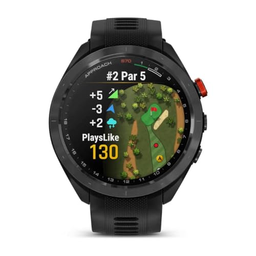 Garmin Approach S70 Smartwatch mit Silikonband, 47 mm Gehäuse, Schwarz, Schwarz Garmin Approach S70 Smartwatch mit Silikonband, 47 mm Gehäuse, Schwarz, Schwarz von Garmin