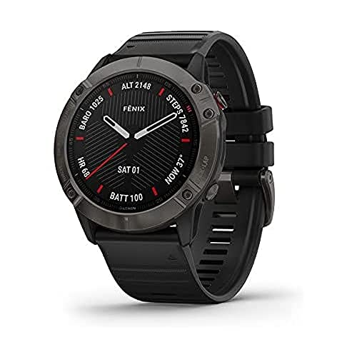Garmin Fenix 6X Saphir Smartwatch Schiefergrau/Schwarz 010-02157-11, Sapphire, Carbon Gray von Garmin