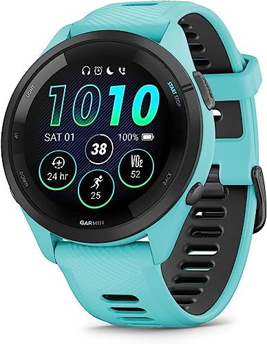 Garmin Forerunner 265 Running Smartwatch für Unisex, 46 mm Größe, Aqua/Schwarz von Garmin