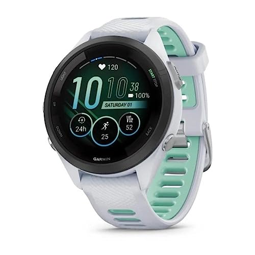Garmin Forerunner 265S Running Smartwatch für Unisex, 42 mm Größe, Whitestone/Neo Tropic von Garmin