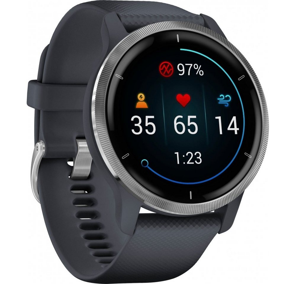 Garmin VENU 2 - Smartwatch - granitblau/silber Smartwatch von Garmin