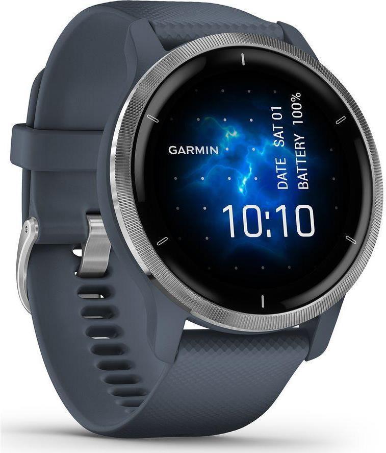 Garmin Venu 2 - 45 mm - Granite Blue - Sportuhr mit Band - Silikon - Granite Blue - Handgelenkgröße: 135-200 mm - Anzeige 3.3 cm (1.3) - Bluetooth, Wi-Fi, ANT+ - 49 g von Garmin