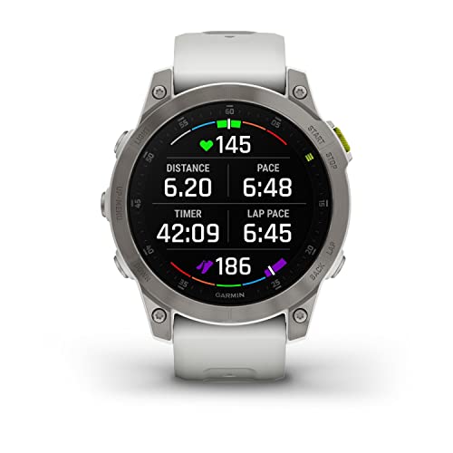 Garmin epix Gen 2, Premium Active Smartwatch, Gesundheits- und Wellness-Funktionen, Touchscreen AMOLED-Display, Abenteueruhr mit erweiterten Funktionen, Weißes Titan Garmin epix Gen 2, Premium Active Smartwatch, Gesundheits- und Wellness-Funktionen, Touchscreen AMOLED-Display, Abenteueruhr mit erweiterten Funktionen, Weißes Titan von Garmin