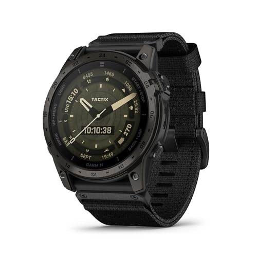 Garmin tactix® 7 - AMOLED Edition, spezialisierte militärische und taktische GPS-Smartwatch, adaptives AMOLED-Display, integrierte Taschenlampe, vorinstalliertes TopoActive-Mapping von Garmin