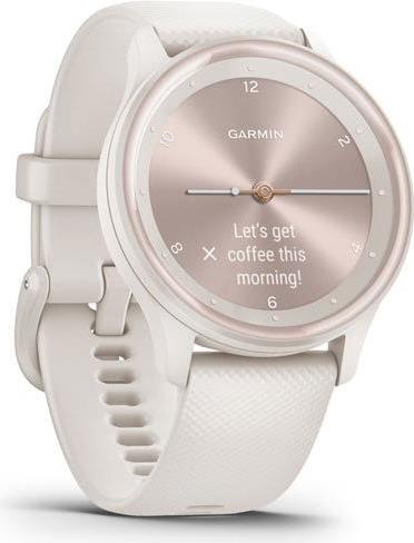 Garmin vívomove Sport - Elfenbeinfarben mit perlgoldenen Akzenten - intelligente Uhr mit Band - Silikon - Handgelenkgröße: 125-190 mm - einfarbig - Bluetooth, ANT+ - 19 g von Garmin