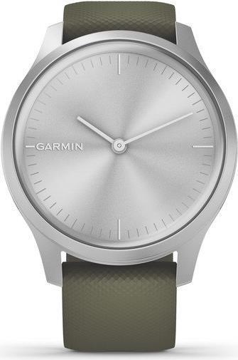 Garmin vívomove Style - 42 mm - Aluminium, Silber - intelligente Uhr mit Band - Silikon - Moosgrün - Bandgröße 125-190 mm - Bluetooth, ANT+ - 25.5 g von Garmin