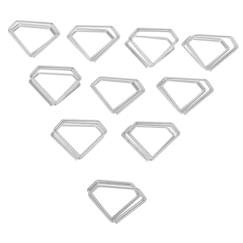 Garneck 10 Stück Büroklammern süß büromaterial Fotoclips schreibtischzubehör Memo Halter Tischnummernständer kartenhalter Dreieck-Notizhalter Papierklammern Tischbildhalter Metall Silver von Garneck