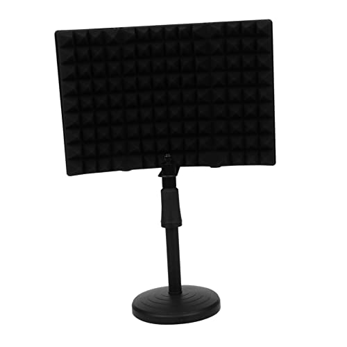 Garneck 1Stück Mikrofon Isolation Schild Tragbares Faltbares Mikrofonfilterschild Geräuschreduzierung Für Studioaufnahmen Video Chat Und Rundfunk Schwarz von Garneck