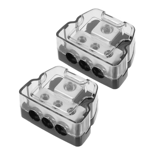 Garneck 2 Stück Splitter Verteilerbox Pkw Car Audio Stromverteilerblock Bagger Hydraulikverteilerblock Car Audio Zubehör Kabelanschlussblock Amp Verteilerblock Kunststoff von Garneck