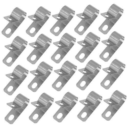 Garneck 20 Stück Drahtklemme aus Edelstahl Crimpen elektrische Griffdrahtklemmen Lichtschlauchclips im Freien Befestigungsclips für Lichterketten Rostfreier Stahl Silver von Garneck