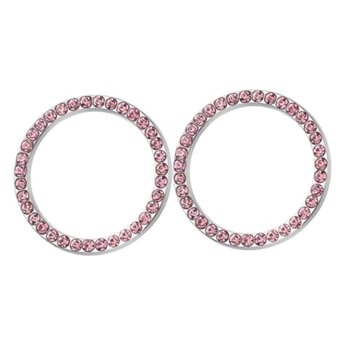 Garneck 2Stücke Strass Start Stopp Abdeckung Elegante Dekoration für Auto Innenräume Langlebiger Ring mit Hochwertigem Material Kompatibel mit Meisten Fahrzeugmodellen von Garneck