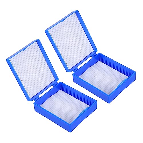 Garneck 2er Set Objektträger Aufbewahrungsbox Für 20 Mikroskoprutschen - Gefüttert Und Mit Mehreren Fächern - Ideal Für Labor Und Schulbedarf Beige von Garneck