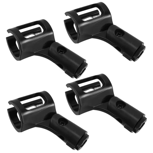 Garneck 4 Stück Mikrofon-clip Mikrofonständerklemme Clip Zur Mikrofonhalterung Universeller Mikrofonclip Mikrofonklemme Mikrofon-drum-klemme Black Kunststoff von Garneck