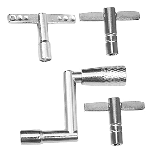Garneck 4 Stück Trommelschlüssel Einstellbar Stimmtasten Stimmen Nützliche Trommel Schlagzeug Zubehör Für Trommeln Snaredrum-zubehör Metrisch Tuner Groß Drum-part-tool Metall Silver von Garneck