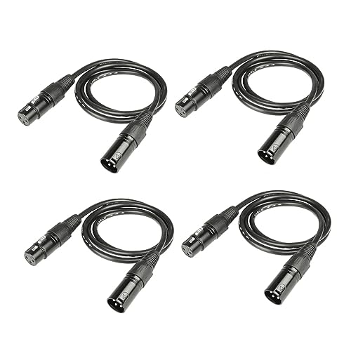 Garneck 4Stücke Kabel Pack Mikrofonkabel Xlr Stecker Buchse für Bühnenbeleuchtung und Dj Leuchten Robustes Signal für Party Events Garneck 4Stücke Kabel Pack Mikrofonkabel Xlr Stecker Buchse für Bühnenbeleuchtung und Dj Leuchten Robustes Signal für Party Events von Garneck