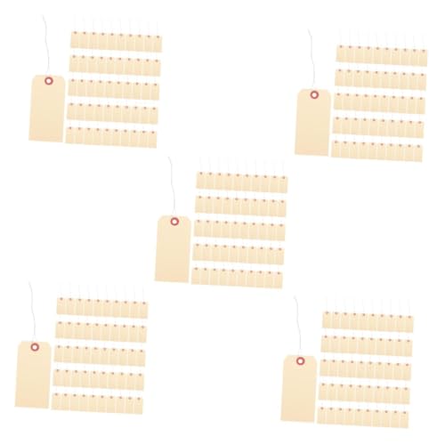Garneck 5 Sätze Schild Leer Versandschilds Manila-tags Verpackungsetiketten Verdrahtet Identifikation Stichworte Kabel Manila-anhänger Mit Draht Schlüssel Eisendraht 100 Stück * 5 von Garneck