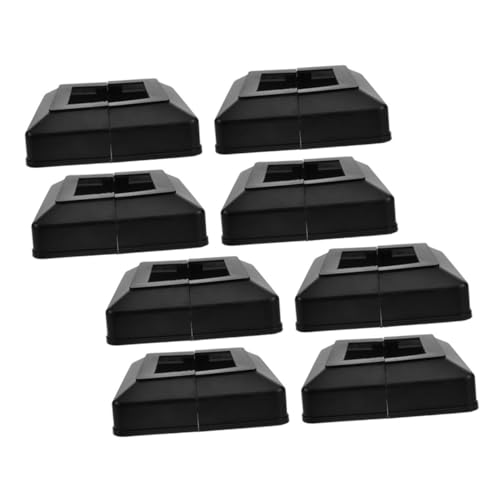 Garneck 8 Stück Dekorative Abdeckung aus Vierkantrohr zaunpfosten abdeckung Zaunpfostenabdeckung Pfostenkappen Teile Rock Vinyl Deckpfostenabdeckungen Geländer Basisabdeckung Plastik Black von Garneck