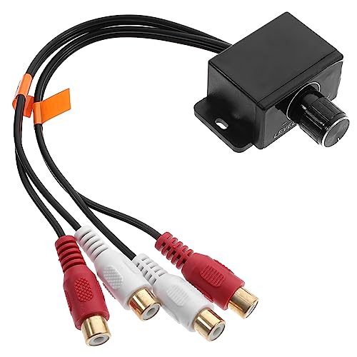 Garneck Audio-Einsteller Verstärker Auto Lautstärkeregler Basskontrolle im Einklang Bass-Reglersteuerung Universeller Bass-Knopf-Pegelregler RCA Audio Adapter Kupferkern von Garneck