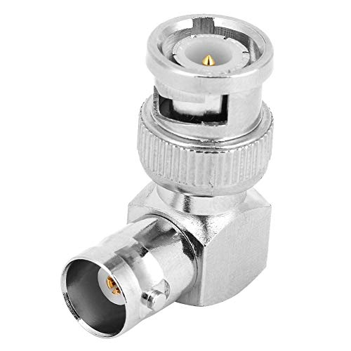 BNC-Stecker, 5 Stück BNC L-Form Adapter 90 Grad Messing BNC-Stecker auf Buchse Koaxialkabel Draht Adapter Koax-Stecker von Garosa