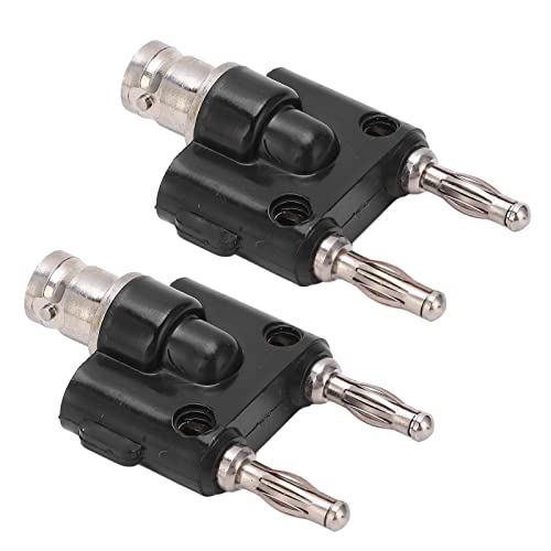 Bananenstecker, 2 Stück BNC-Buchse auf Dual-Bananenstecker, Klinkenbuchse, 4 Mm, HF-Koaxialadapter, BNC auf BNC-Stecker, Steckverbinder und Adapter von Garosa