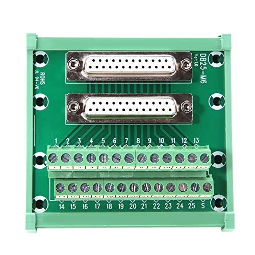 Garosa DB25-M6 DIN-Schienenmontage-Schnittstellenmodul Anschlussklemme Doppelbuchse DB25 Breakout Board,Terminals von Garosa