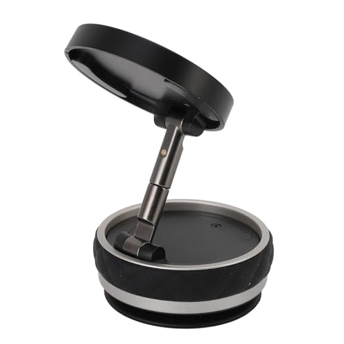 Garosa Magnetische Vakuum-Autotelefonhalterung, 360-Grad-Drehung, Faltbare Saugnapfhalterung für Auto, Desktop, Zinklegierung (Black) von Garosa