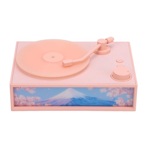 Retro -Lautsprecher, Vintage -Plattenspieler mit Umgebungslicht, Aromatherapie Lautsprecher, Geeignet für Musikliebhaber, ABS Material, Subwoofer Design für Verbesserte Musikerlebnisse (Rosa) von Garosa