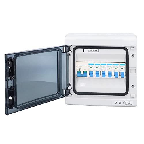 Wasserdichtes Verteilungsbox 6 MCB (2xb6a+2xb16a+2xb32a) Hauptschalter 100A 6 Wege 230 V, Outdoor, Außen, Open Air mit Reststromgerät für Überstromschutz von Garosa