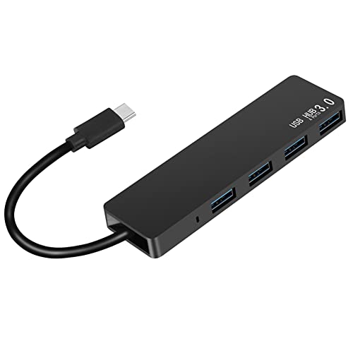 USB-C-Hub, 4 USB-Anschlüsse, MacBook Pro-Zubehör, Typ C auf USB 3.0-Hub-Adapter, Hochgeschwindigkeits-Aluminium-Daten-Hub, kompatibel mit MacBook Pro, iMac Pro, Mac Mini/Pro, USB-C-Geräten von Garrulax