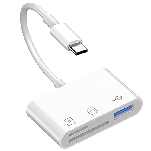 USB C SD Kartenleser Adapter, Typ C Micro SD TF Kartenleser Adapter, 3 in 1 USB C auf USB Kamera Speicherkartenleser Adapter für UBC C Geräte von Garrulax