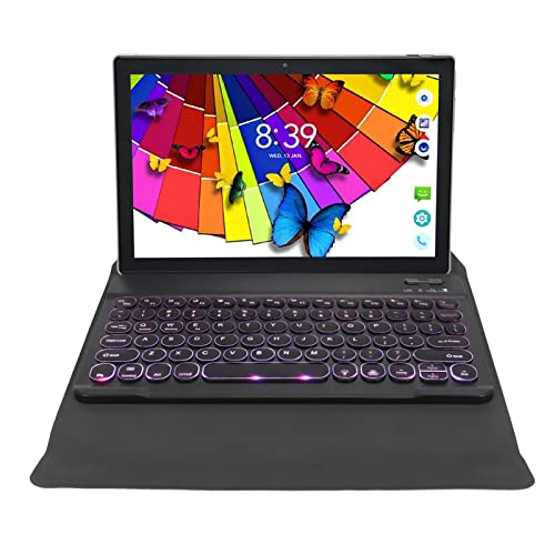 10-Zoll-Tablet mit RGB-Tastatur-Maus-Schutzhülle, 1080 X 1920 FHD IPS Business-Tablet, 8 GB RAM 128 GB ROM, 5 MP + 13 MP Kamera, 8800 MAh, für Android 11 (Grau) von Garsent