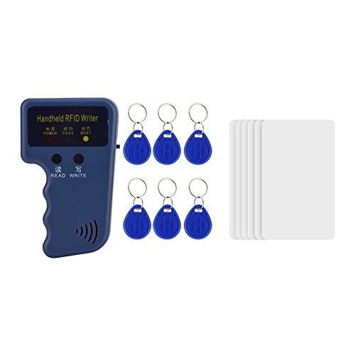 125 kHz RFID ID Kopierer, Handheld ID Card Reader Writer Duplikator + 6 Stücke Keyfobs +6 Stücke Schlüsselkarten Fortschrittlicher Chip unterstützt EM4100/EM410X,Kann Alle ID-Karten (EM4100) Kopieren von Garsent