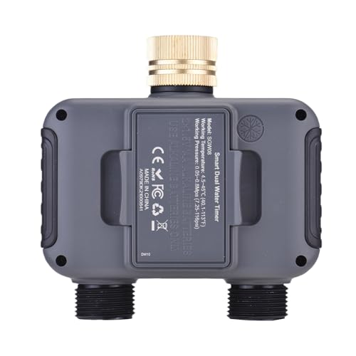 2 Zonen -Sprinkler -Timer, BT Smart -Bewässerungs -Timer mit Regenverzögerung, Manuelles Bewässerung, Automatisches Bewässerungssteuerungssystem, Wasserfeste Wasserschlauch (EU-Stecker) von Garsent
