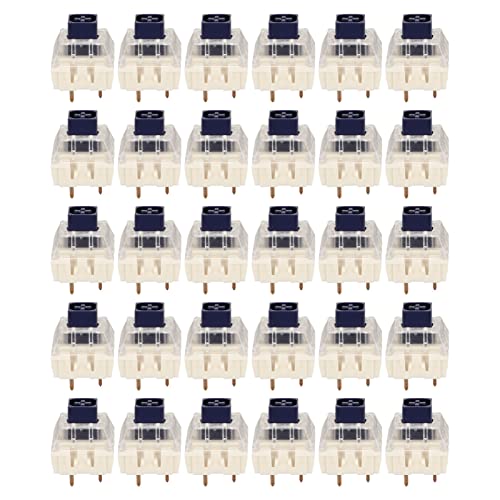 30-teilige Schalter für Mechanische Tastatur, DIY-Tastaturschalter mit Hintergrundbeleuchtung für Leise Mechanische Tastatur, Nicht Leicht zu Beschädigen und Lange Lebensdauer (Dunkelblauer Schalter) von Garsent