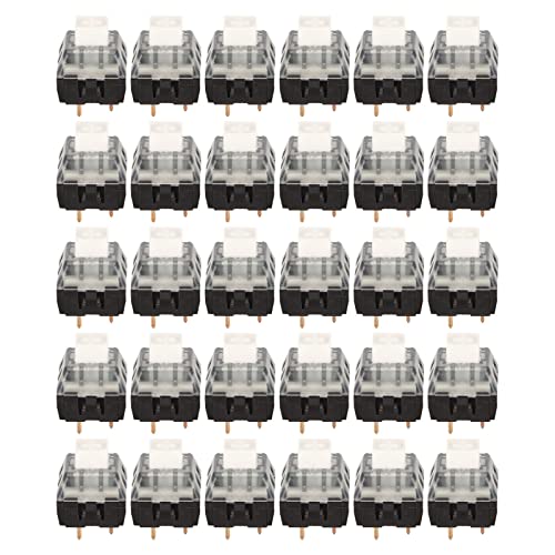 30-teilige Schalter für Mechanische Tastatur, DIY-Tastaturschalter mit Hintergrundbeleuchtung für Leise Mechanische Tastatur, Nicht Leicht zu Beschädigen und Lange Lebensdauer (Weißer Schalter, von Garsent