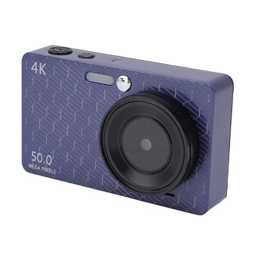4K 50MP Digitalkamera, UHD-Autofokus-Vlog-Kamera mit 2,8-Zoll-Bildschirm, 1500-mAh-Akku, 16-fachem Digitalzoom, Point-and-Shoot-Digitalkamera für Teenager, Erwachsene und (Blue) von Garsent