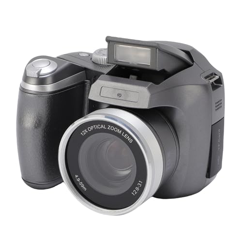 4K 60m DSLR -Kamera, Retro -Digitalkamera mit LED -Blitz, 2,88in Ultra HD -LCD -Bildschirm, CMOS, 12x Optisch, 6X Digitaler Zoom, Kompaktkameras für Fotografie und Video (Silver) von Garsent