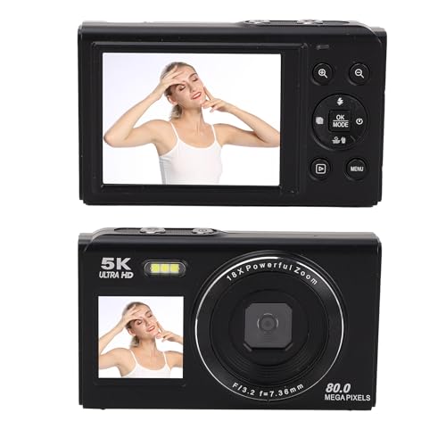 5K Digitalkamera, 80 MP Dual Screens Kamera, Tragbare Kleine Punkte und Schießen von Digitalkameras mit 18 -facher Zoom- und 32 -GB -SD -Karte, 1200 -mAh -Akku für Kinder 5K Digitalkamera, 80 MP Dual Screens Kamera, Tragbare Kleine Punkte und Schießen von Digitalkameras mit 18 -facher Zoom- und 32 -GB -SD -Karte, 1200 -mAh -Akku für Kinder von Garsent