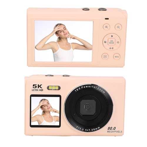 5K Digitalkamera, 80 MP Dual Screens Kamera, Tragbare Kleine Punkte und Schießen von Digitalkameras mit 18 -facher Zoom- und 32 -GB -SD -Karte, 1200 -mAh -Akku für Kinder 5K Digitalkamera, 80 MP Dual Screens Kamera, Tragbare Kleine Punkte und Schießen von Digitalkameras mit 18 -facher Zoom- und 32 -GB -SD -Karte, 1200 -mAh -Akku für Kinder von Garsent