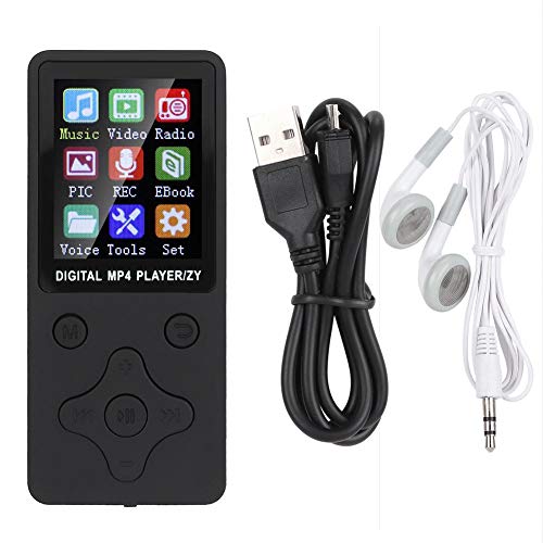Garsent 8 GB tragbarer MP3-Player, 1,8 Zoll Bluetooth 4.2 FM-Radio, digitaler Audio-Player MP4-Musik-Player mit Lautsprecher, Diktiergerät, Kopfhörer, Unterstützung von bis zu 32 GB(schwarz) von Garsent
