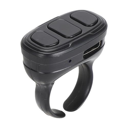 Auto Clicker für Telefon, TikTok Scrolling Ring Fernbedienung App Page Turner, Bluetooth Media Button Remote Selfie Scrolling Ring für IOS Android (Black) von Garsent