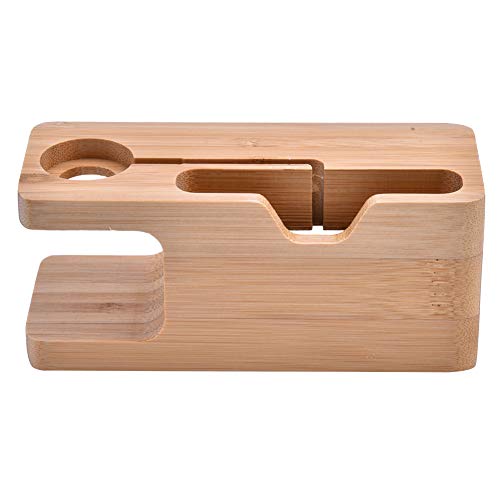 Bambus-Handy-Ladestation Dock Holz-Ladestation Holztelefonständer Für iWatch & iPhone von Garsent