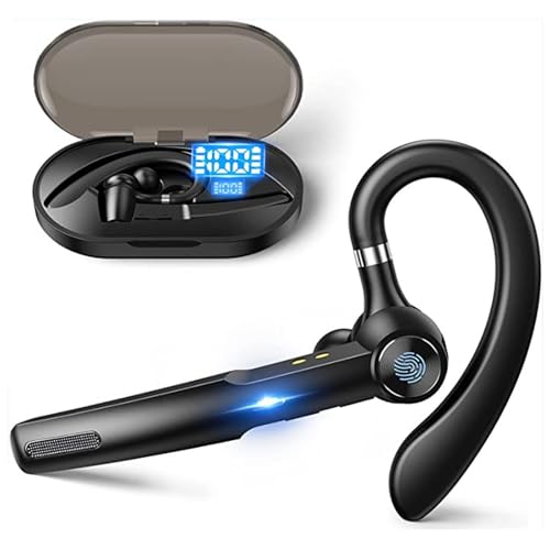 Bluetooth-Headset, Kabelloser Bluetooth-Ohrhörer, Freisprech-Kopfhörer mit Integriertem Mikrofon, für Autofahren/Geschäft/Büro, Kompatibel mit iOS- und Android-Handys von Garsent