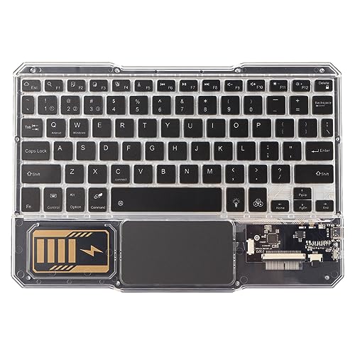 Bluetooth-Tastatur Transparent, Ultradünne Tragbare Kabellose Multi-Geräte-Tastatur für Smartphone, Tablet, Laptop, Wiederaufladbare -Tastatur mit Hintergrundbeleuchtung für von Garsent