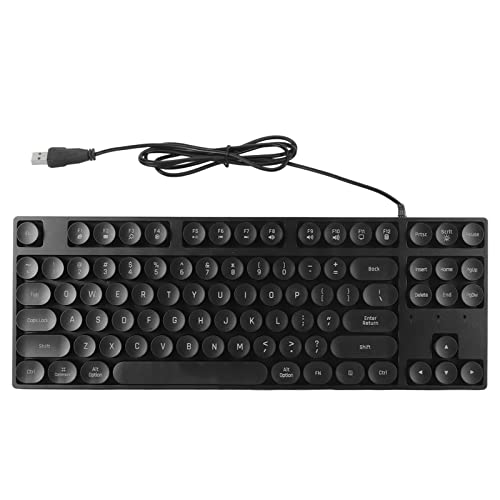 Bunte, Hintergrundbeleuchtete Gaming-Tastatur, USB, Rund, 87 Tasten, Ergonomisch, Mechanisch, Berührungsempfindlich, Kabelgebunden, Geeignet für Win XP, OS X Laptop, Desktop und von Garsent