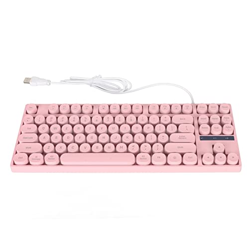 Bunte, Hintergrundbeleuchtete Gaming-Tastatur, USB, Rund, 87 Tasten, Ergonomisch, Mechanisch, Berührungsempfindlich, Kabelgebunden, Geeignet für Win XP, OS X Laptop, Desktop und von Garsent