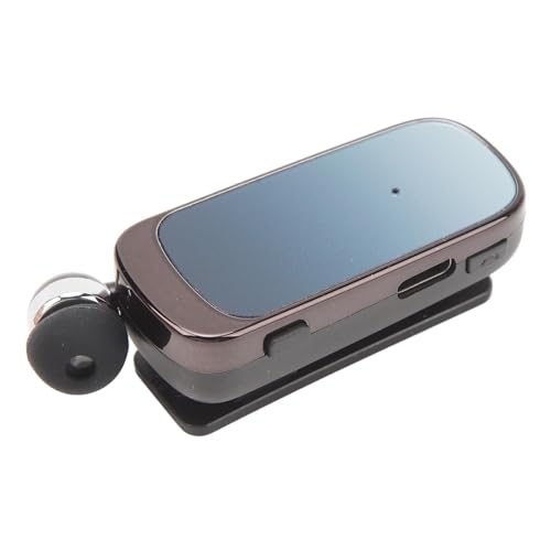 Clip-On-Bluetooth-Kopfhörer, Einziehbare Bluetooth-Kopfhörer, Kabellose Headsets mit Kragenclip, LED-Akkuanzeige, Schnelllade-Ohrhörer V5.2 mit Mikrofon, Freisprecheinrichtung von Garsent